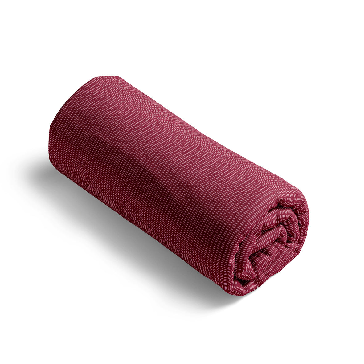 Fitted sheet cotton satin - Dotty Burgundy