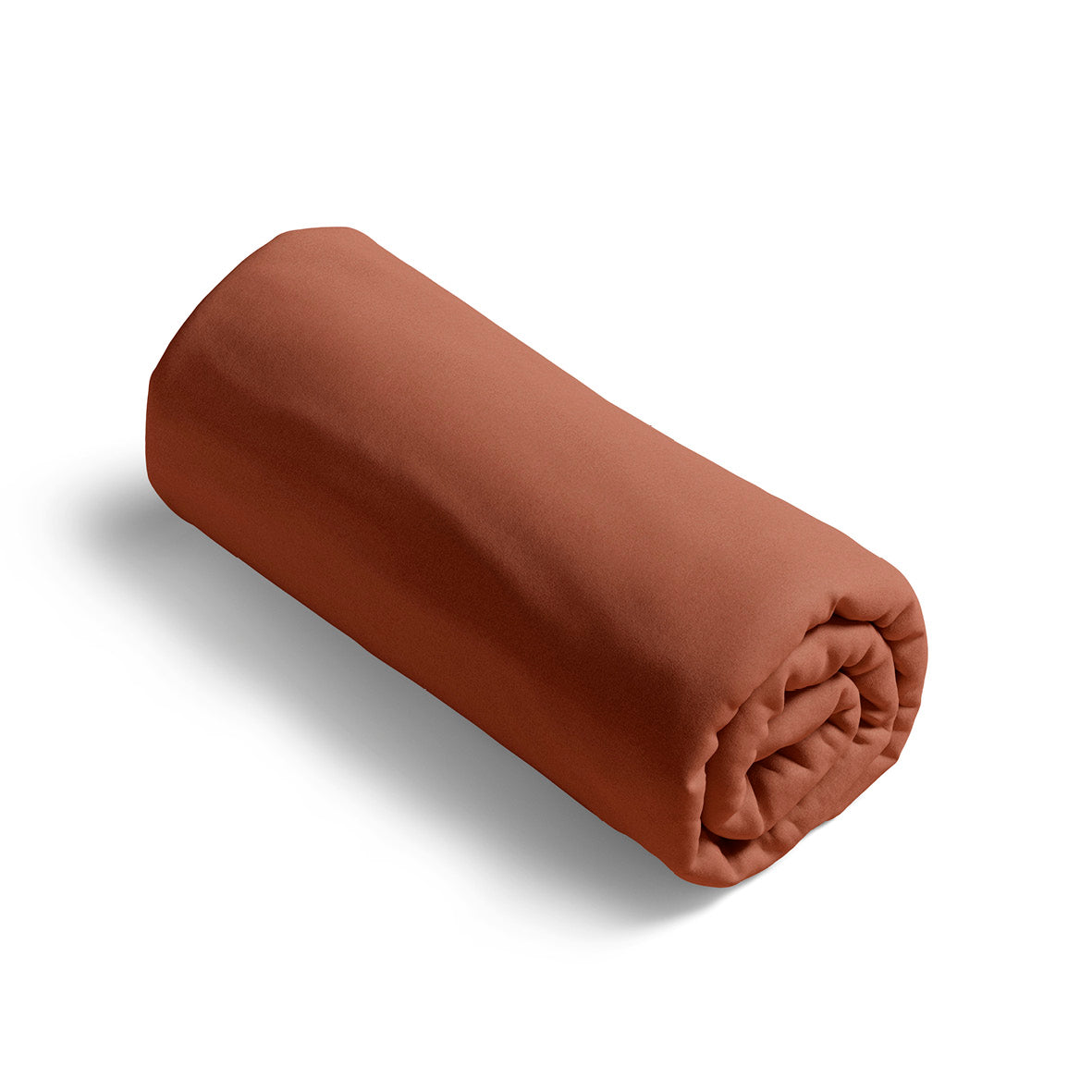 Fitted sheet cotton satin - Uni Terracotta 01