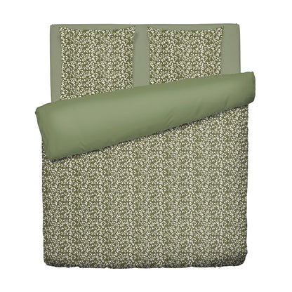Duvet cover + pillowcase cotton satin - Floréal Green