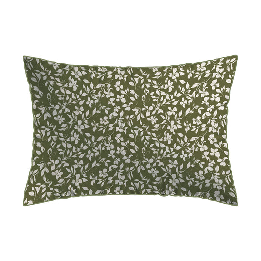 Pillowcase cotton satin - Floréal Green 11
