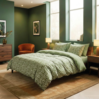 Pillowcase cotton satin - Floréal Green 11