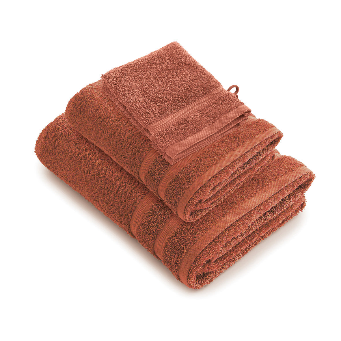 Ensemble complet de linge de bain coton peigné - Vague Vert bouteille