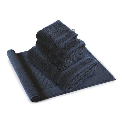 Complete bath linen set combed cotton - Vague Bottle green