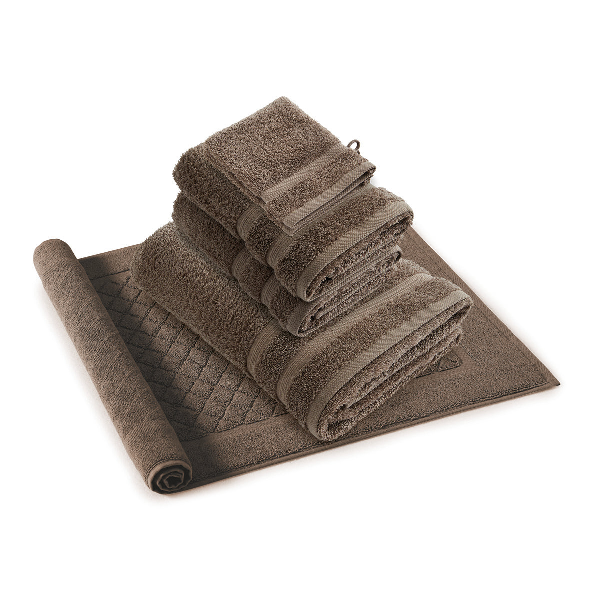 Complete bath linen set combed cotton - Vague Bottle green