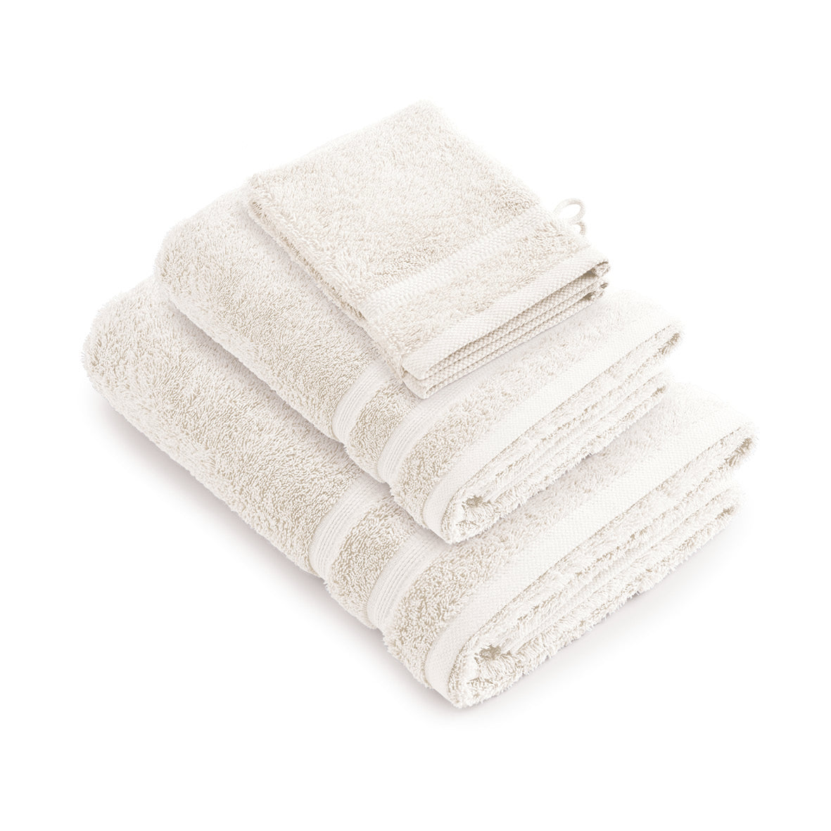 Ensemble complet de linge de bain coton peigné - Vague Vert bouteille