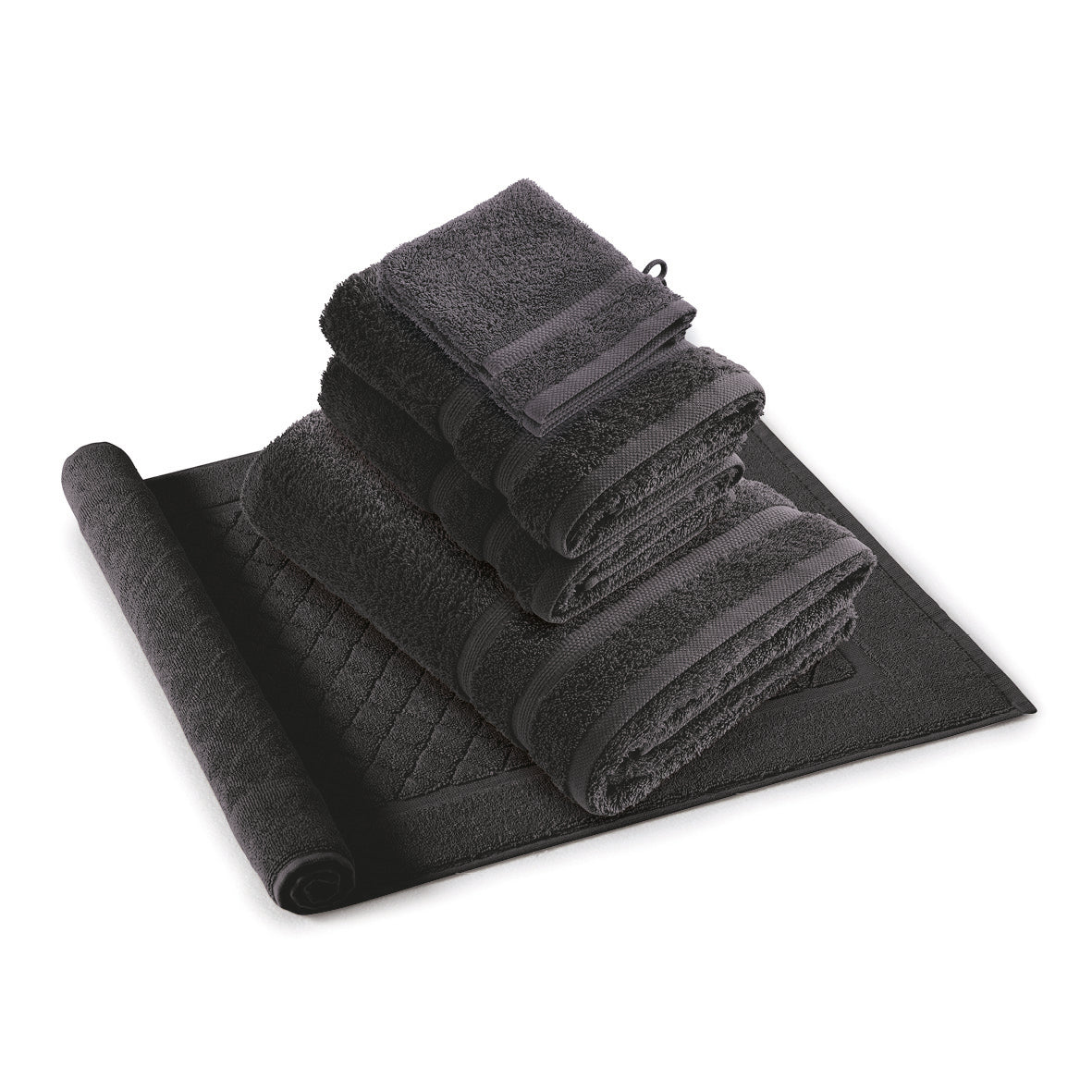 Complete bath linen set combed cotton - Vague Bottle green