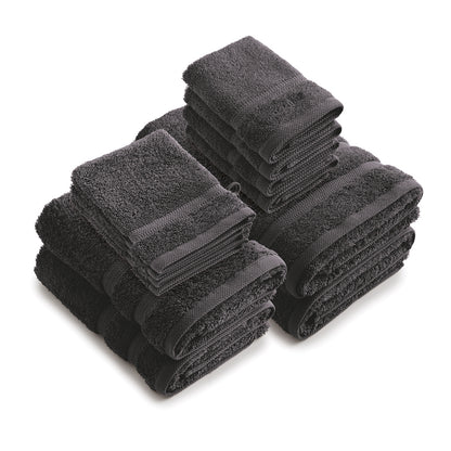 Complete bath linen set combed cotton - Vague Bottle green