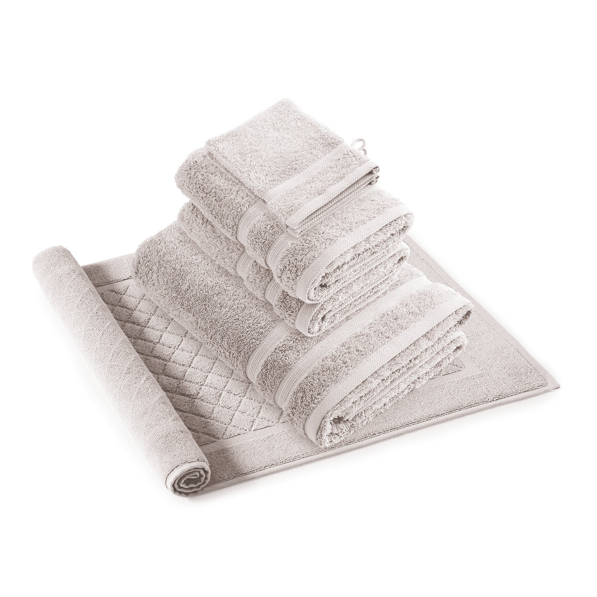 Complete bath linen set combed cotton - Vague Bottle green