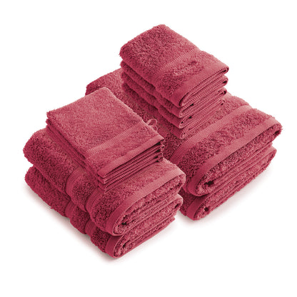 Complete bath linen set combed cotton - Vague Bottle green