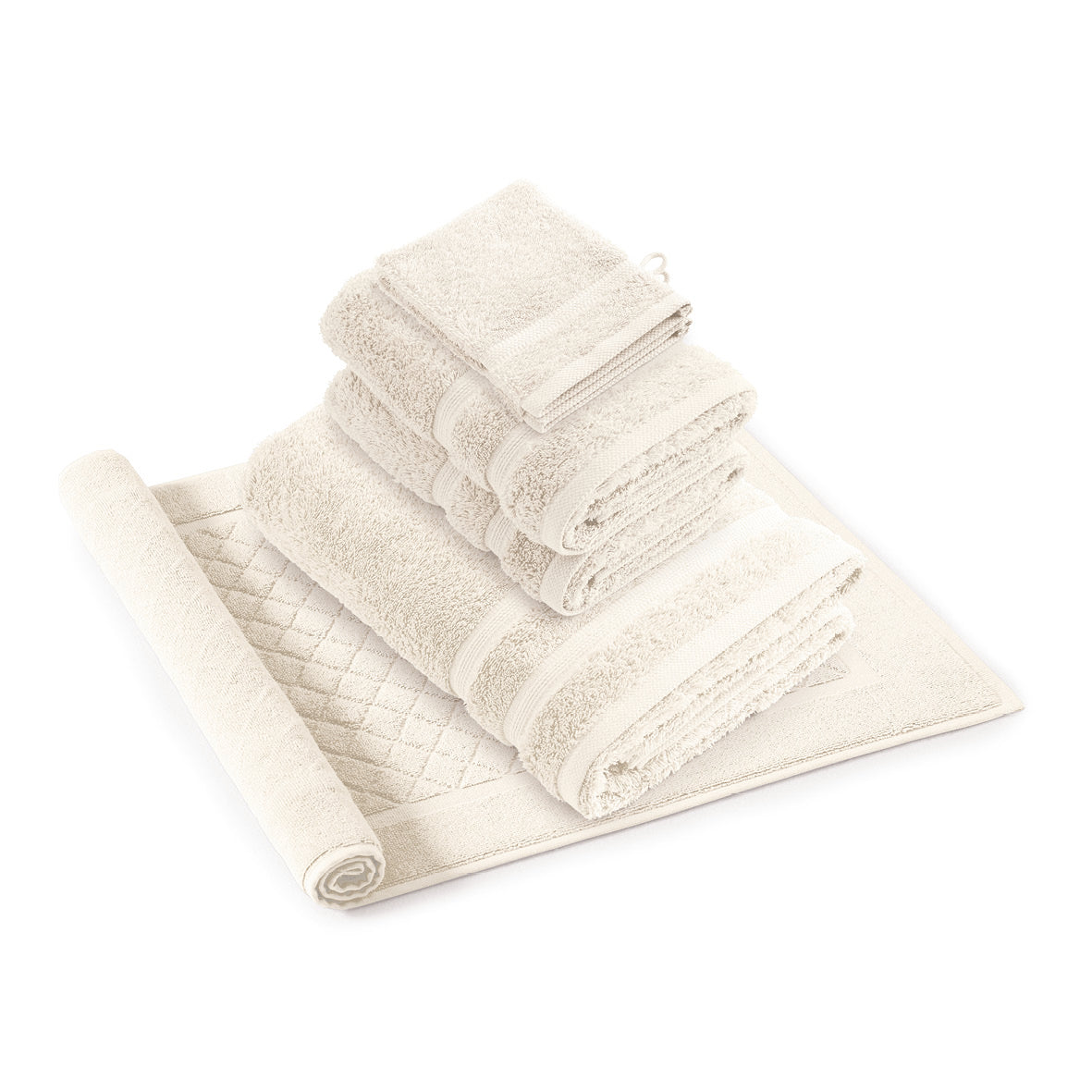 Complete bath linen set combed cotton - Vague Bottle green