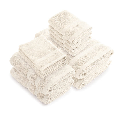 Complete bath linen set combed cotton - Vague Bottle green