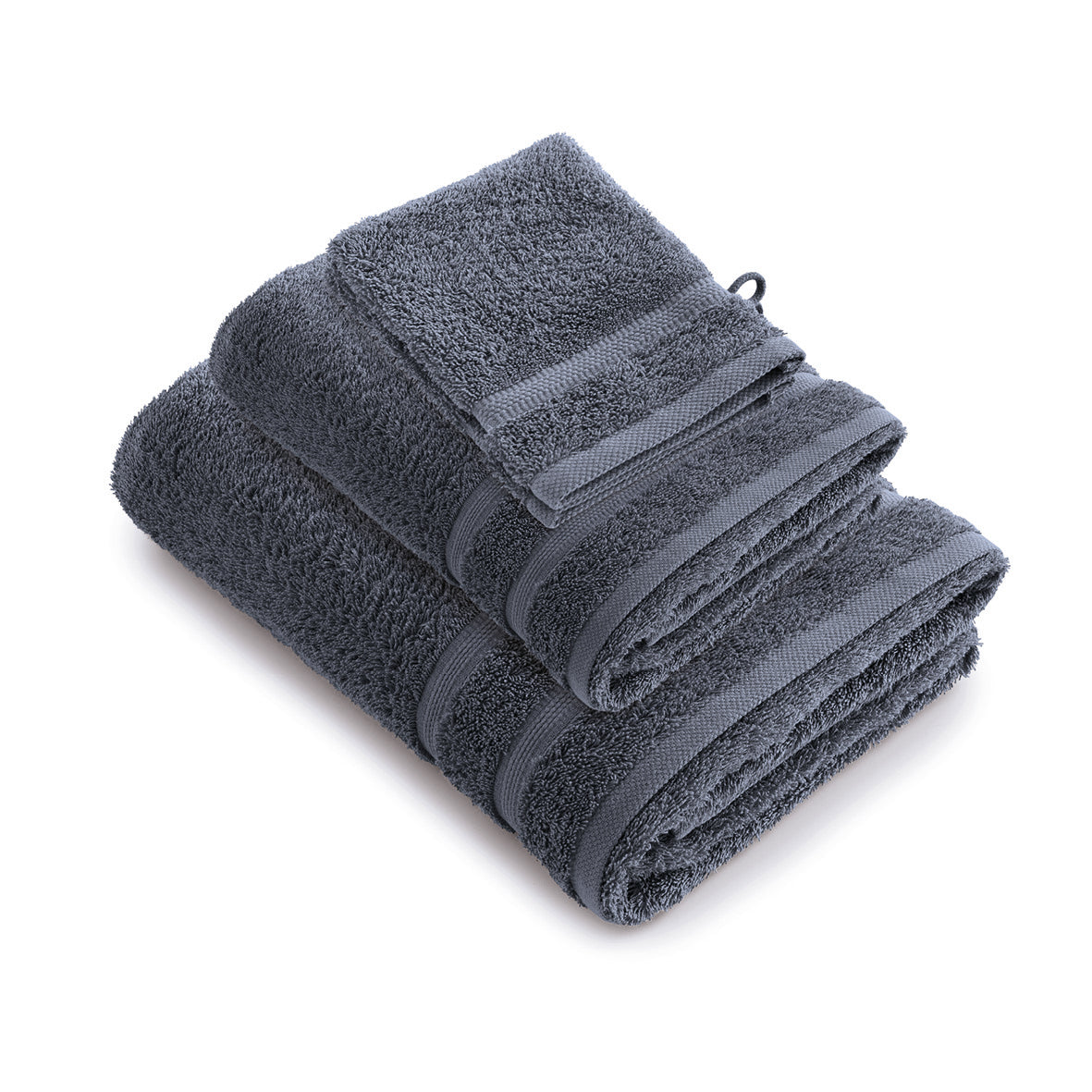 Ensemble complet de linge de bain coton peigné - Vague Vert bouteille