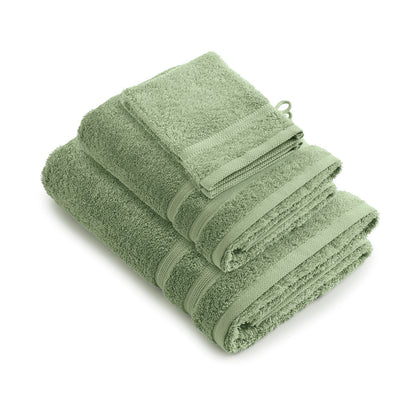 Ensemble complet de linge de bain coton peigné - Vague Vert bouteille