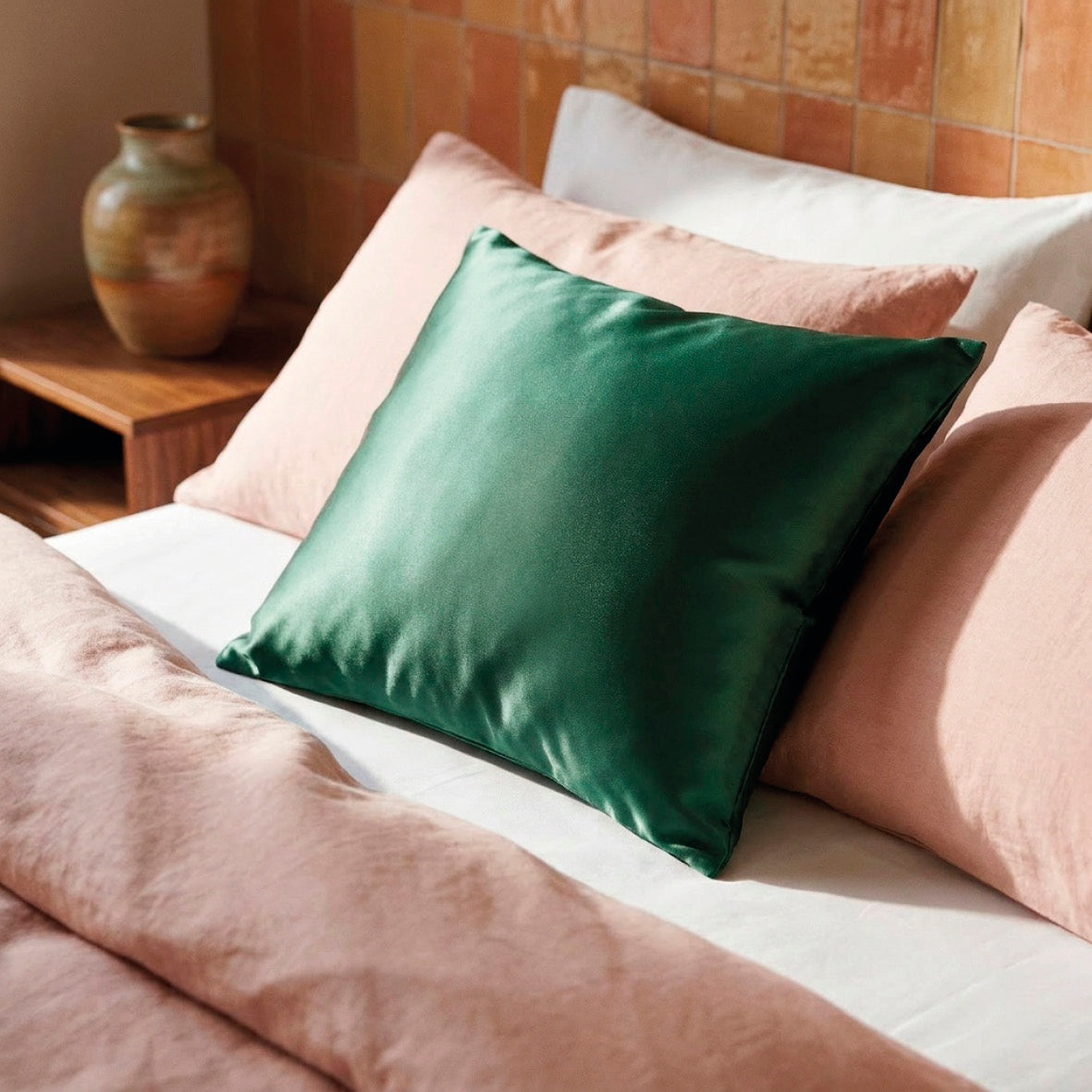 Pillowcase silk - Nuit de soie Sage green