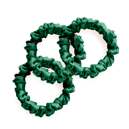 Set of 3 skinny scrunchies silk - Néora Sage green - D 6 cm