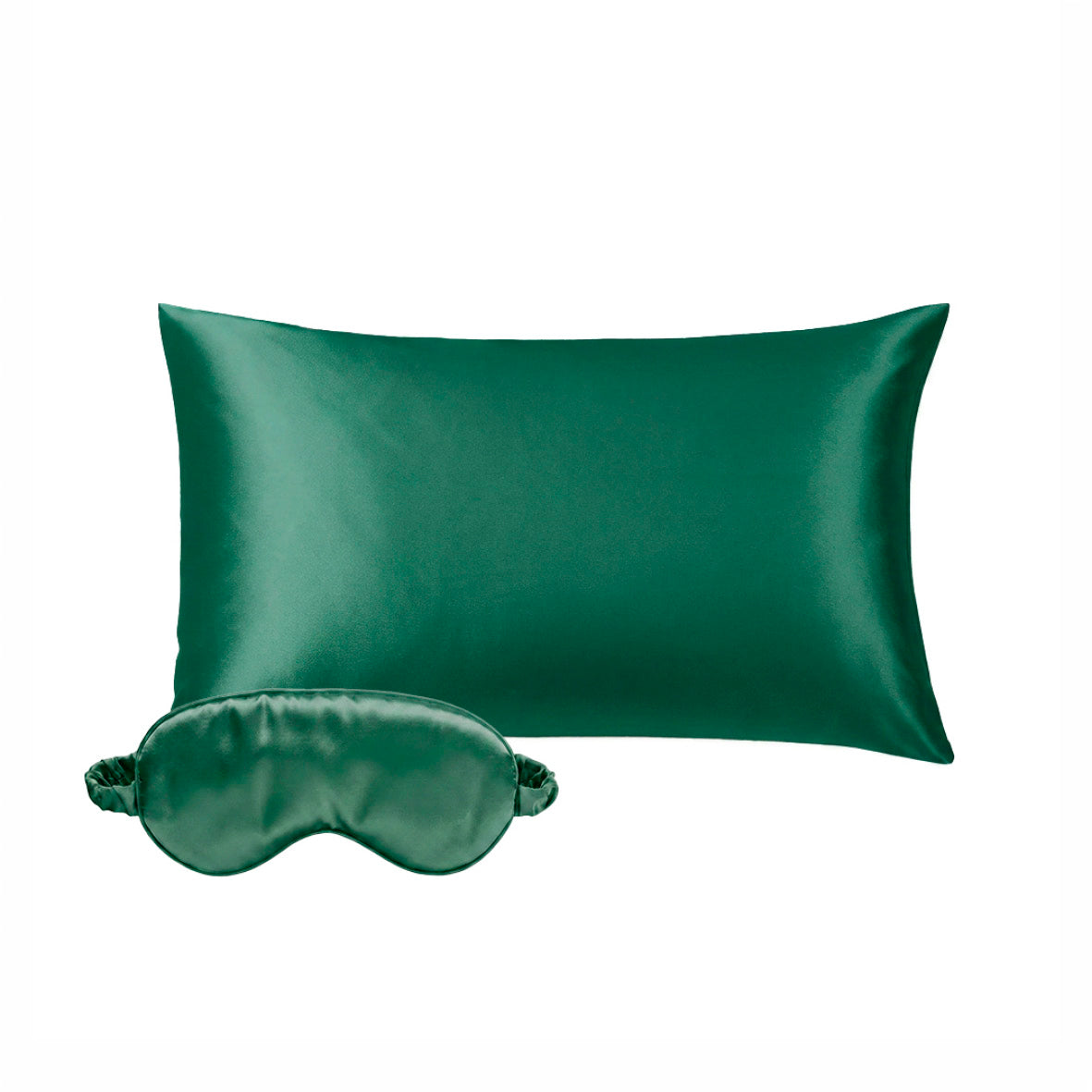 Pillowcase + eyemask silk - Nuit de soie Sage green 50 x 70 cm + 8.5 x 20.5 cm