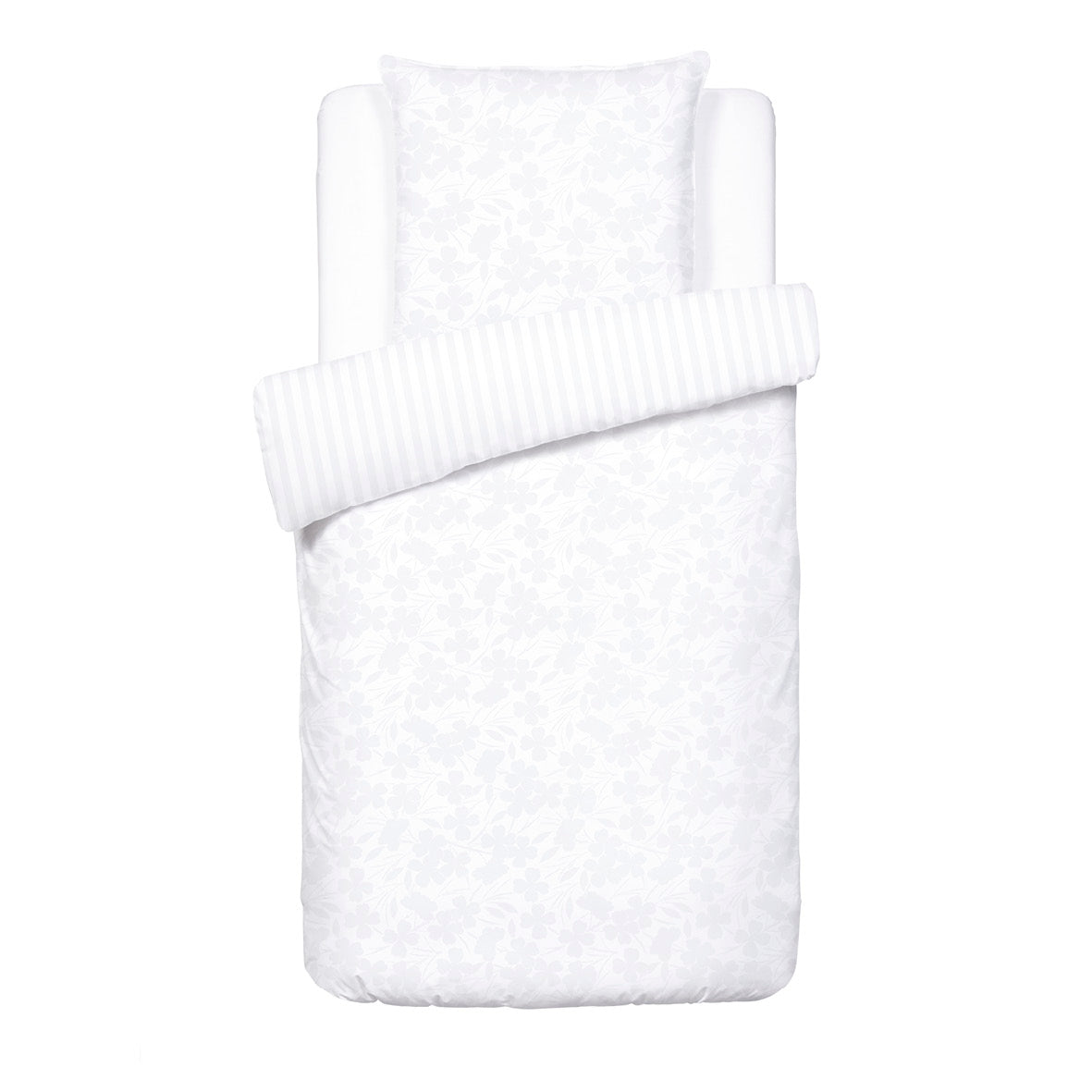 Duvet cover + pillowcase(s) cotton Jacquard woven - Petit Chênes White