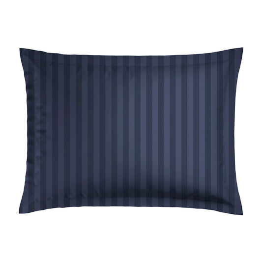 Pillowcase(s) cotton satin dobby stripe woven - Dark blue
