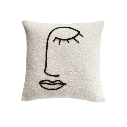 Cushion cover Flavie White / Black - 43 x 43 cm