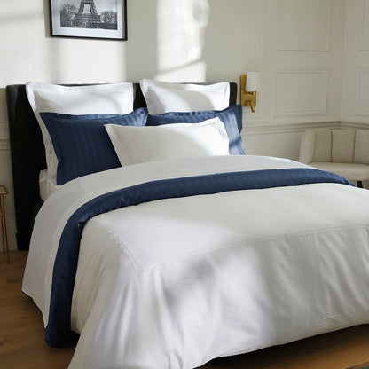 Duvet cover + pillowcase(s) cotton satin - Nice White / White