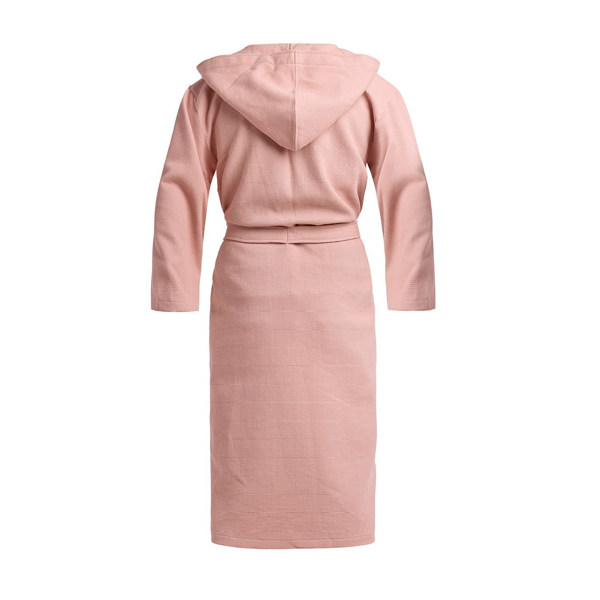 Hooded bathrobe Nid d'abeille - Pink