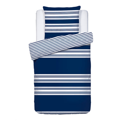 Housse de couette + taie(s) d'oreiller satin de coton - Léna Bleu