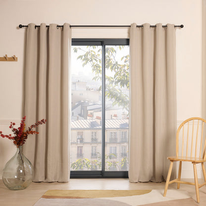 Dim-out eyelet curtain - Lisbonne Taupe