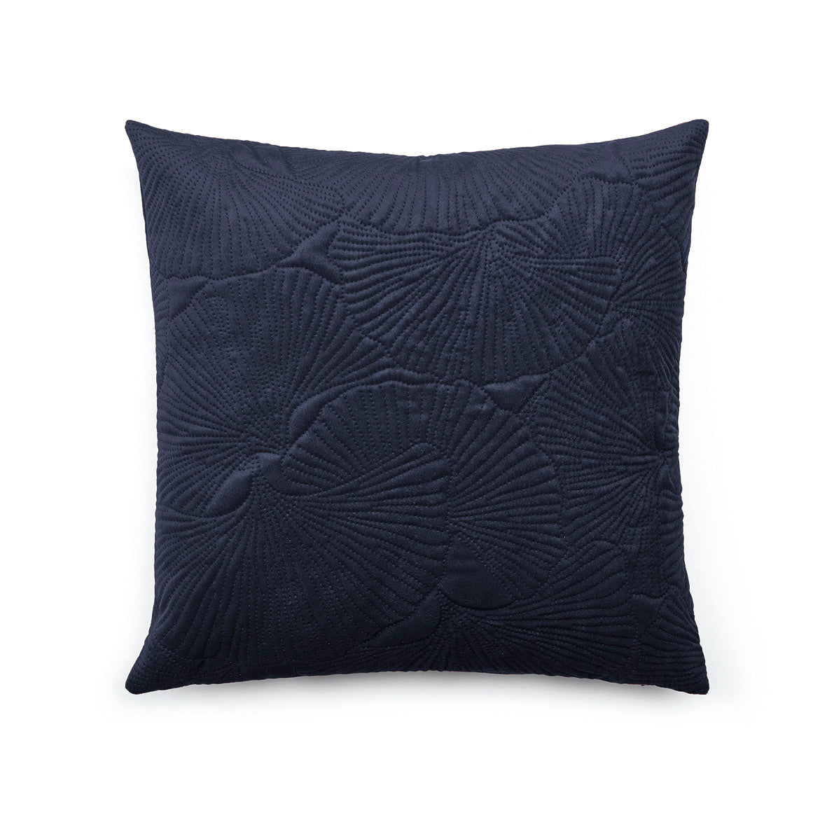 Cushion cover embossed - flower Dark blue