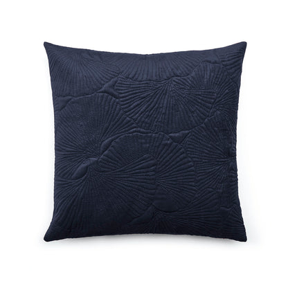 Cushion cover embossed - flower Dark blue