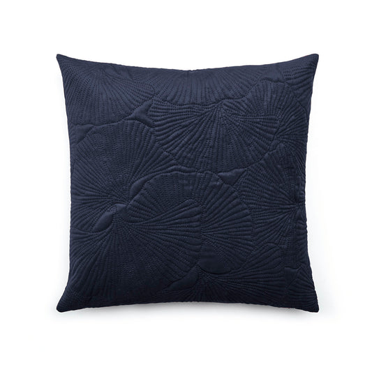 Cushion cover embossed - flower Dark blue