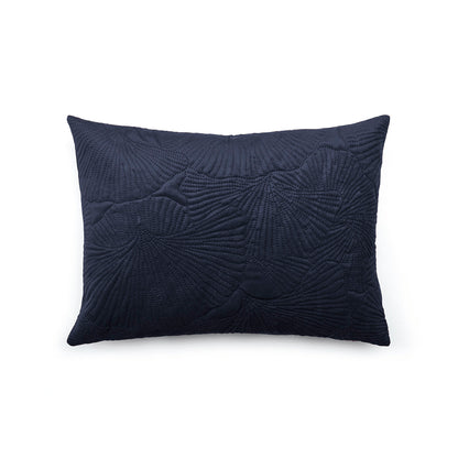 Cushion cover embossed - flower Dark blue