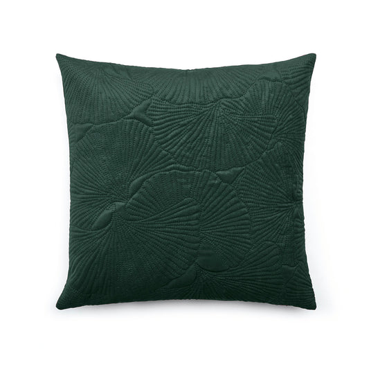 Cushion cover embossed - flower Dark green