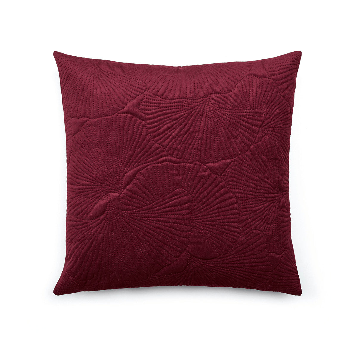 Cushion cover embossed - flower Burgundy