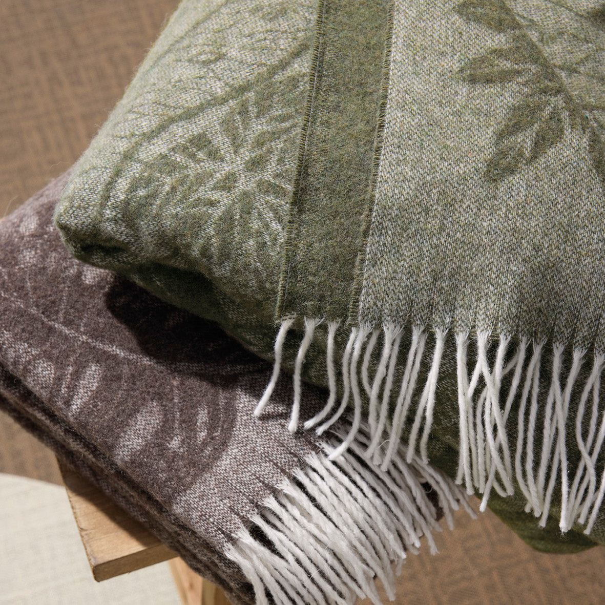 Woven plaid Ariel Green - 130 x 180 cm