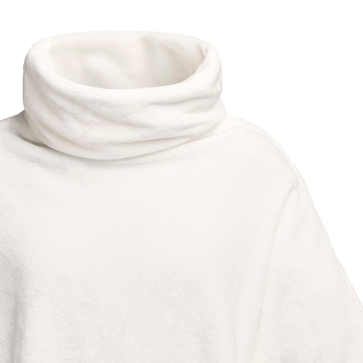 Poncho en polaire ultra doux et confortable - Blanc cassé