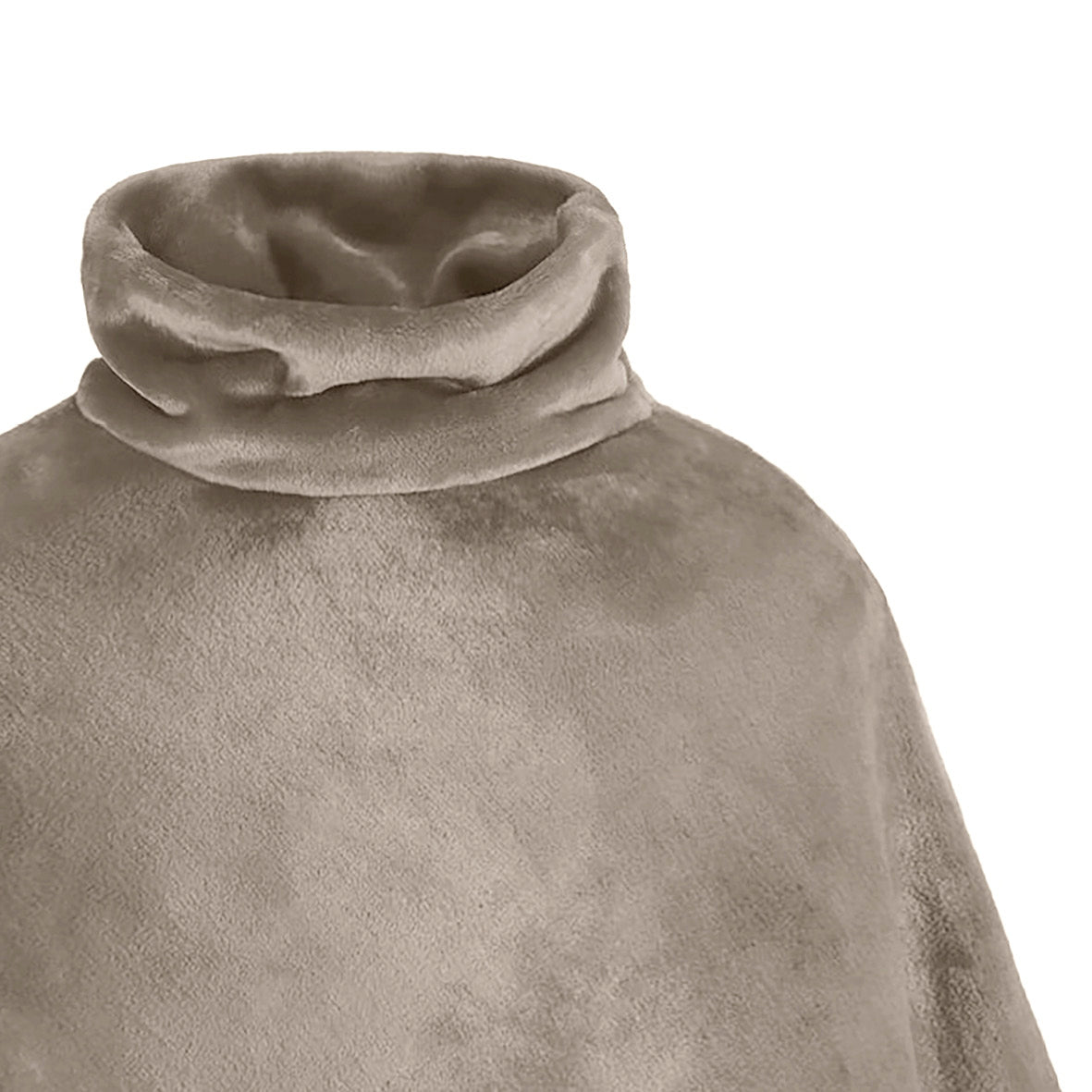 Poncho en polaire ultra doux et confortable - Taupe