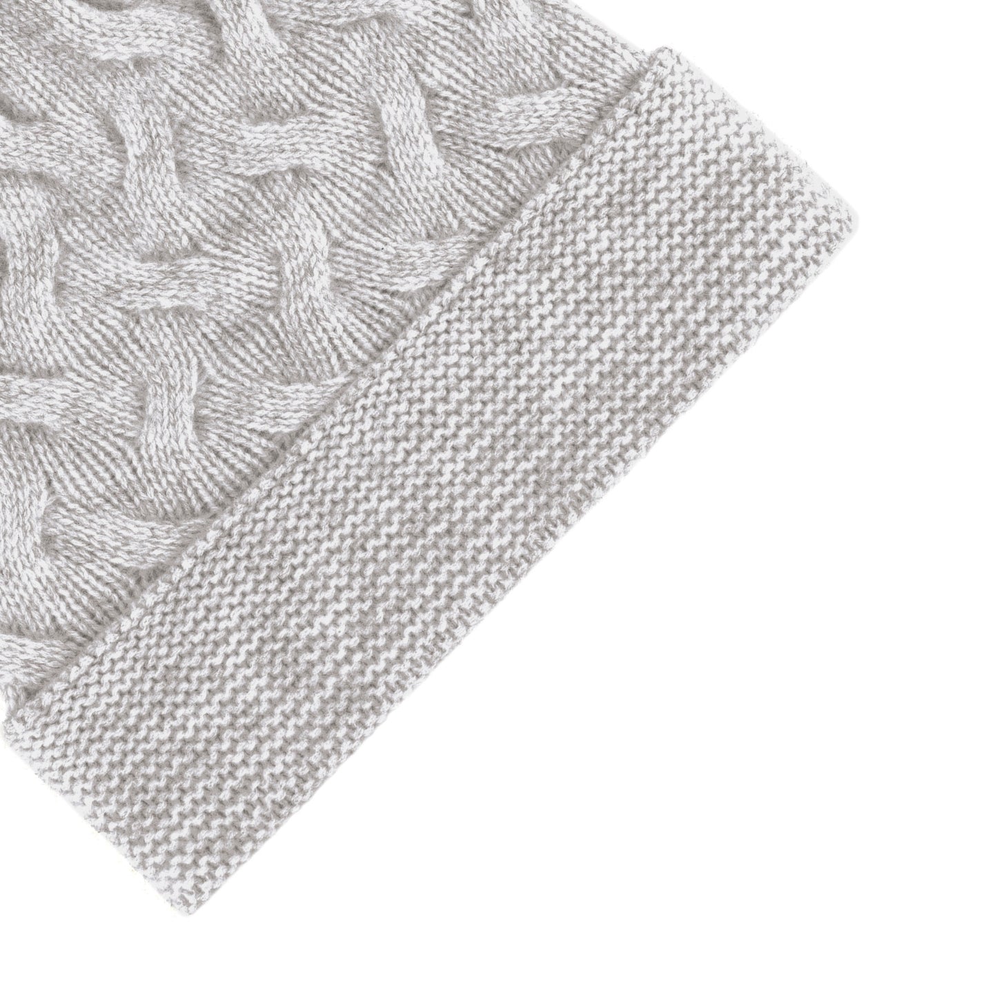 Beanie with pom-pom cashmere - Light grey