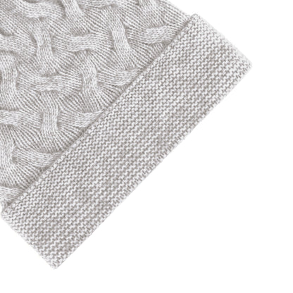 Beanie with pom-pom cashmere - Light grey