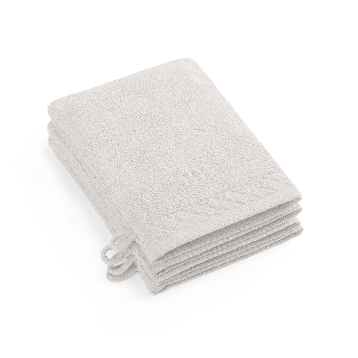 Washcloth combed cotton LT - Eden - 4 x (15 x 21 cm) White