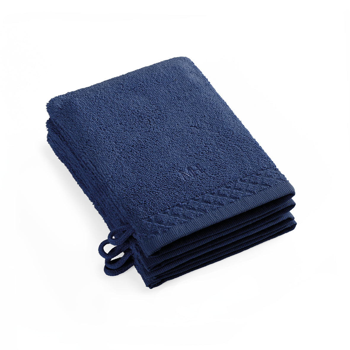 Washcloth combed cotton LT - Eden - 4 x (15 x 21 cm) Navy blue