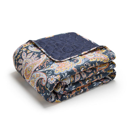 Bedspread XL Indienne Dark blue / Gold - 220 x 250 cm