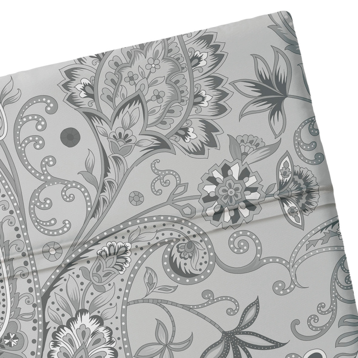 Flat sheet cotton satin Indienne Light grey - 240 x 300 cm