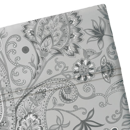 Flat sheet cotton satin Indienne Light grey - 240 x 300 cm