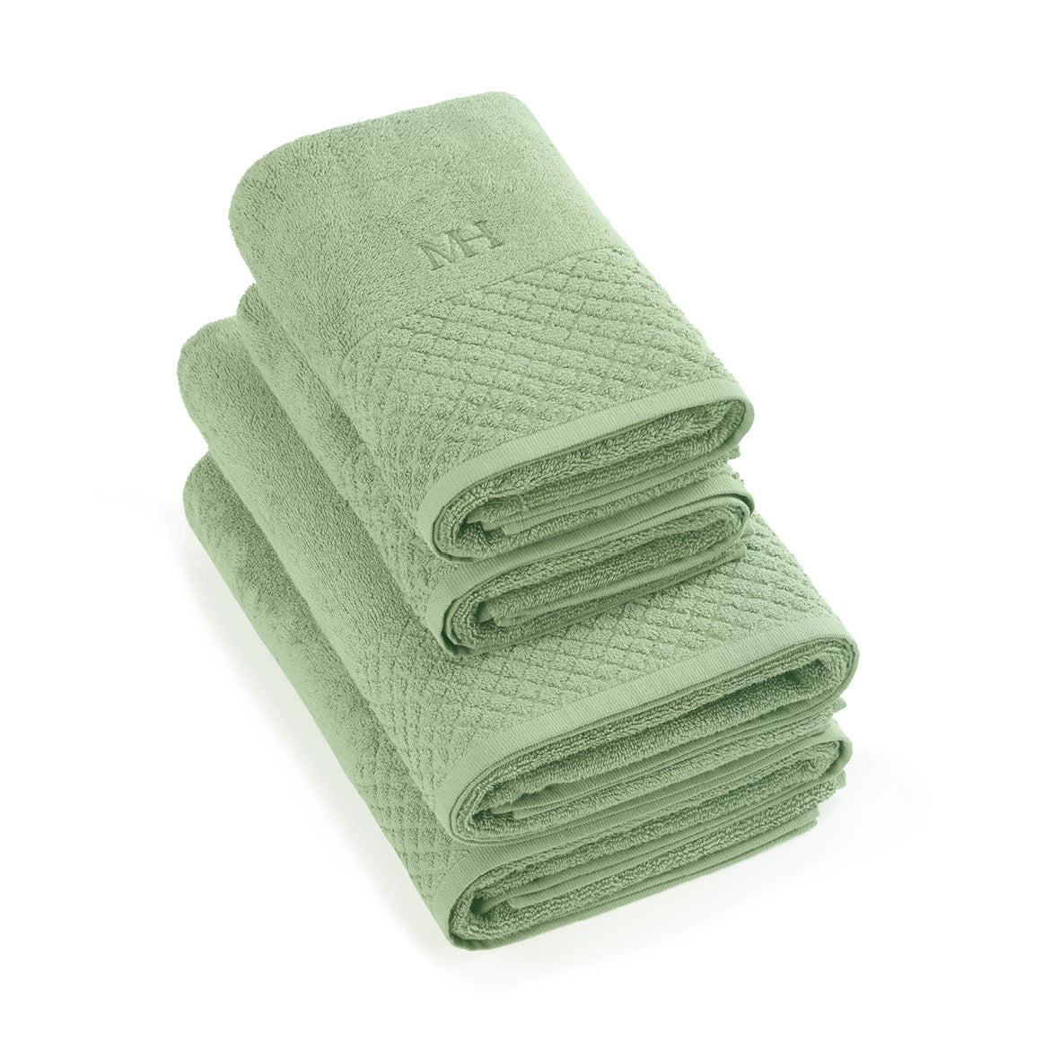 Hand towel + bath towel combed cotton LT - Eden Almond green