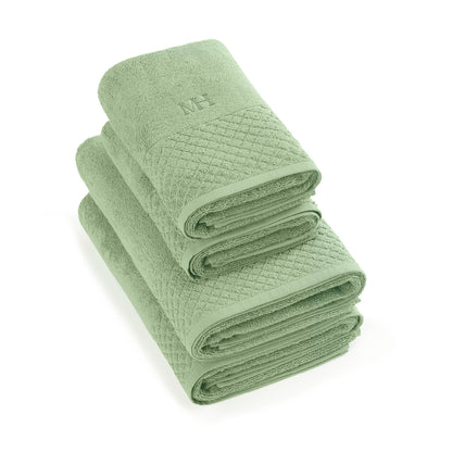 Hand towel + bath towel combed cotton LT - Eden Almond green