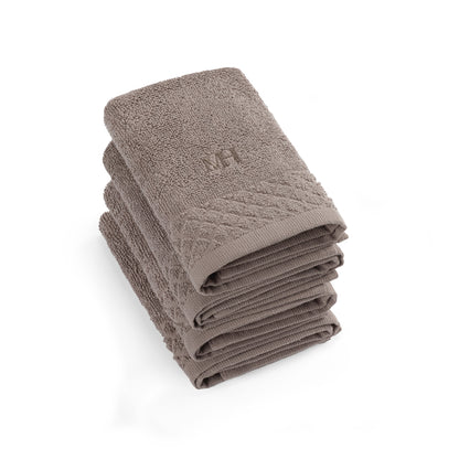Guest towel combed cotton LT - Eden - 4 x (30 x 30 cm) Brown