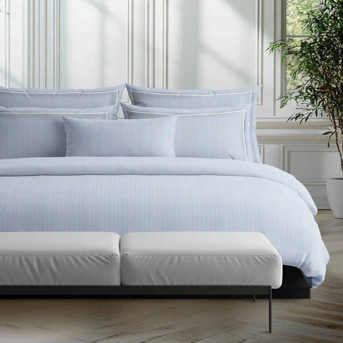 Taie(s) d'oreiller coton percale - Dauphine Bleu clair