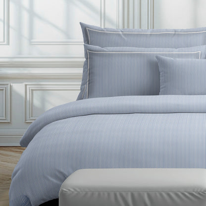 Drap plat coton percale - Dauphine Bleu clair