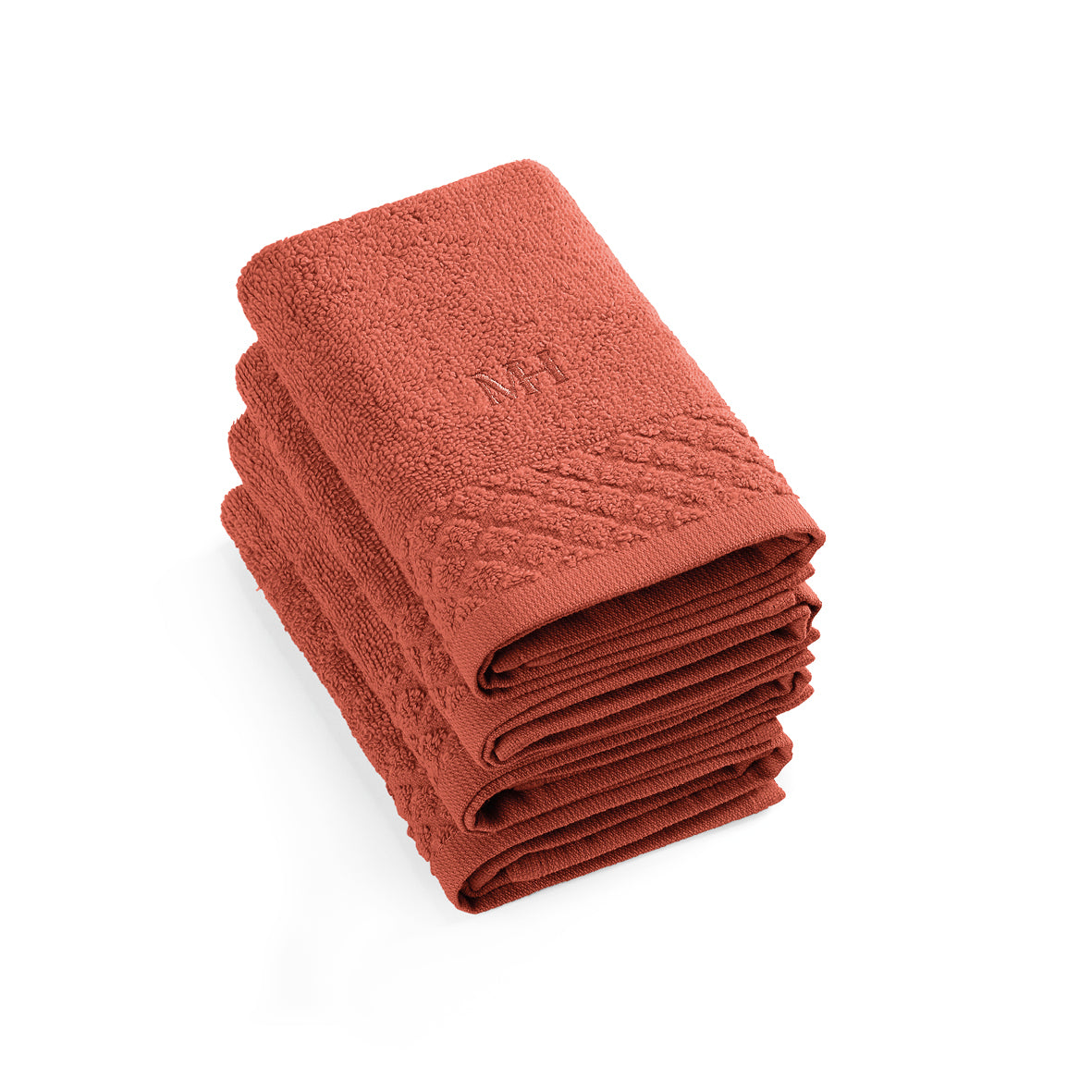 Guest towel combed cotton LT - Eden - 4 x (30 x 30 cm) Terracotta