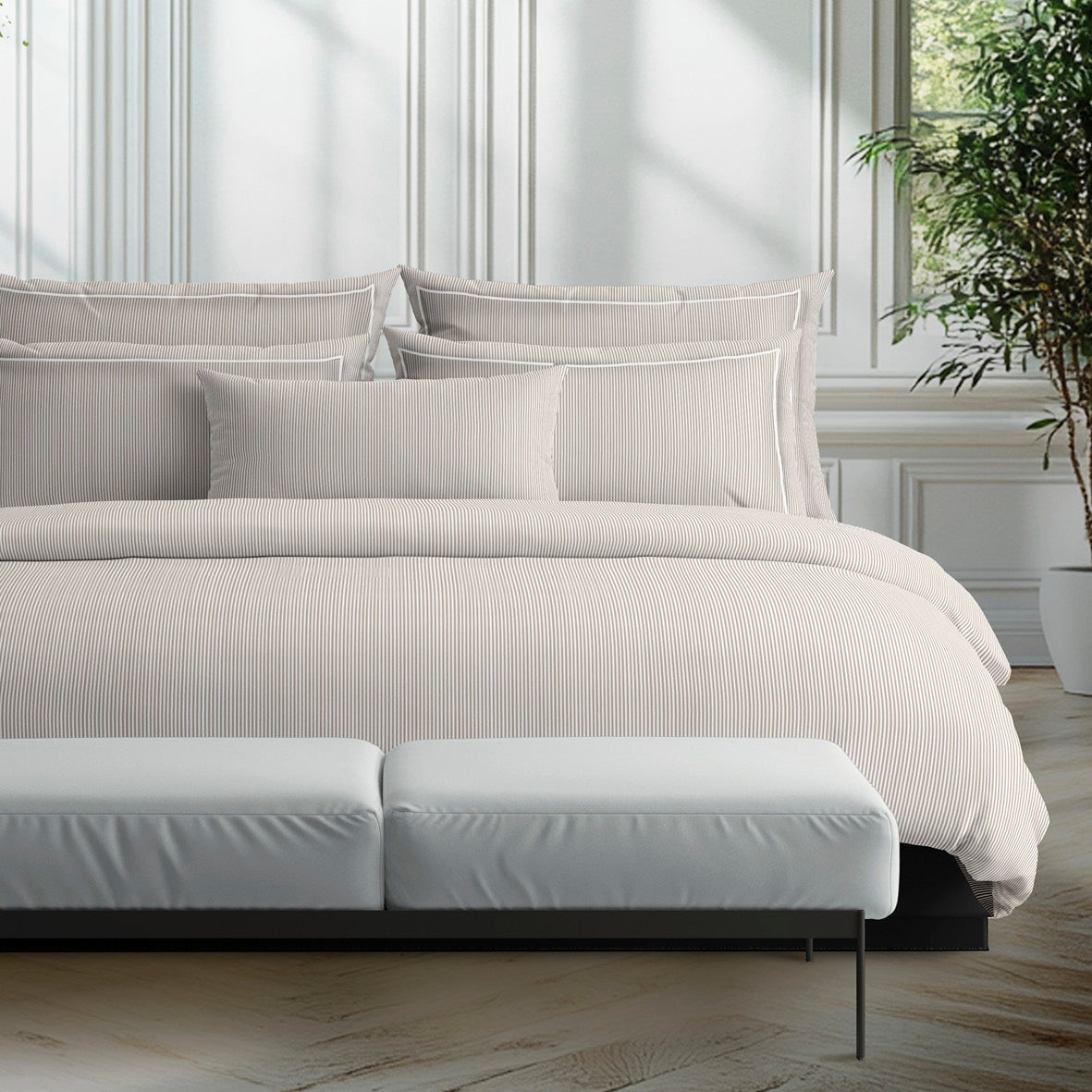 Taie(s) d'oreiller coton percale - Dauphine Taupe